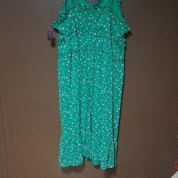 *Sold* No Boundaries Green Floral Dress Size Xxl 19 - Picture 4 of 5